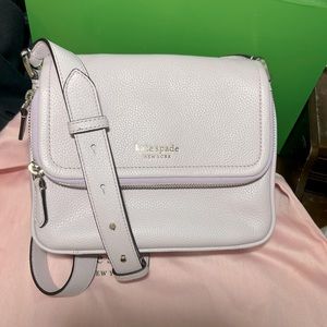 KATE SPADE RUN AROUND LARGE FLAP CROSSBODY PURSE LILAC PURPLE